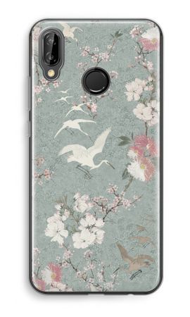 Japanese crane birds blossom