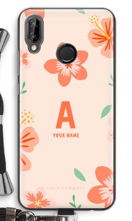 Tropical Pink Flowers Monogram