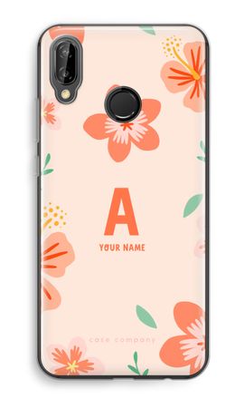Tropical Pink Flowers Monogram