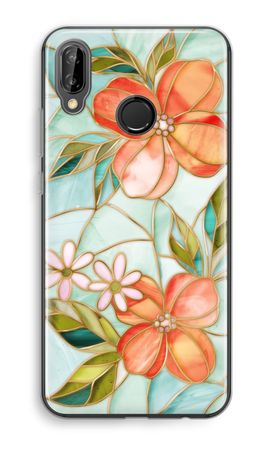 Orange stained glass flower