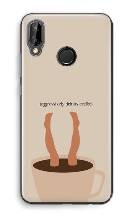 Aggressively drinks coffee