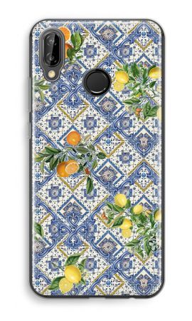 Blue tiles, lemons and oranges - small