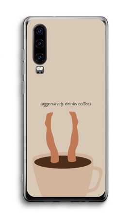 Aggressively drinks coffee