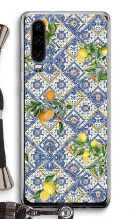 Blue tiles, lemons and oranges - small