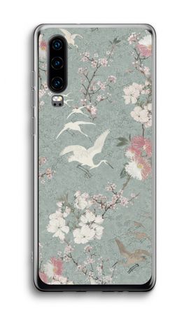 Japanese crane birds blossom