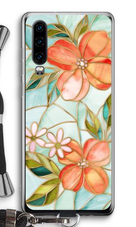 Orange stained glass flower