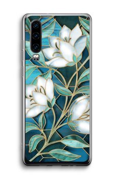 Blue stained glass flowers