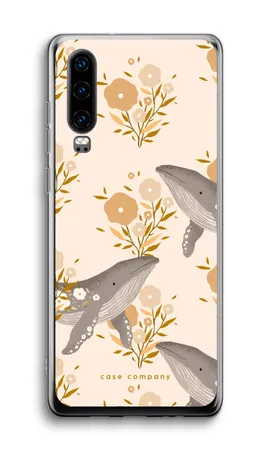 Floral Whales, Huawei P30 pehmeä kotelo