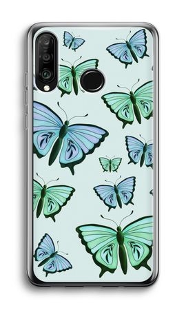 Blaue und grüne Schmetterlinge