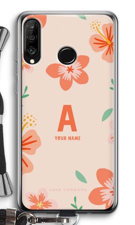 Tropical Pink Flowers Monogram