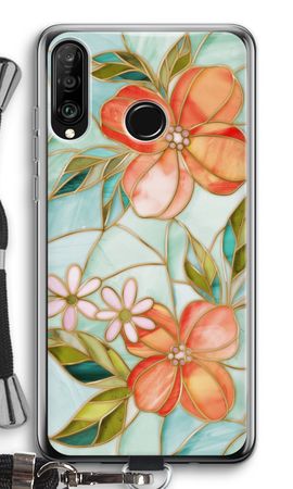 Orange stained glass flower