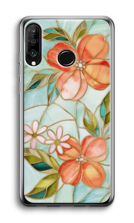 Orange stained glass flower