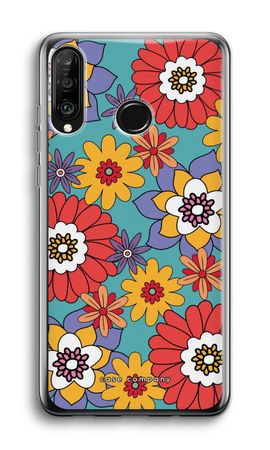 Retro bloemen - Blauw