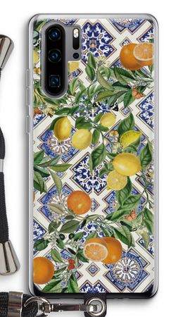 Blue tiles, lemons and oranges