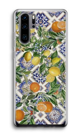 Blue tiles, lemons and oranges