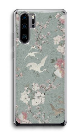 Japanese crane birds blossom