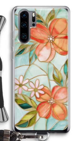 Orange stained glass flower