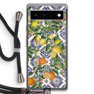 Blue tiles, lemons and oranges