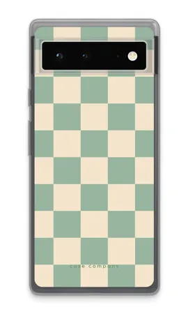 Checkered Mint, Google Pixel 6 soft case