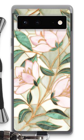 Orange stained glass flower