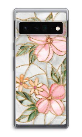 Orange stained glass flower