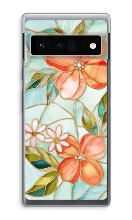 Orange stained glass flower