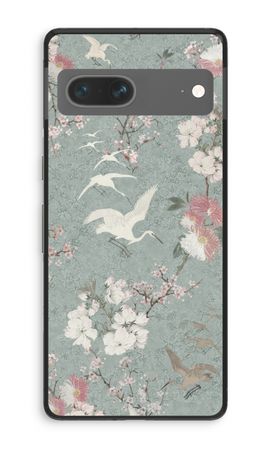 Japanese crane birds blossom
