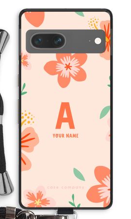 Tropical Pink Flowers Monogram