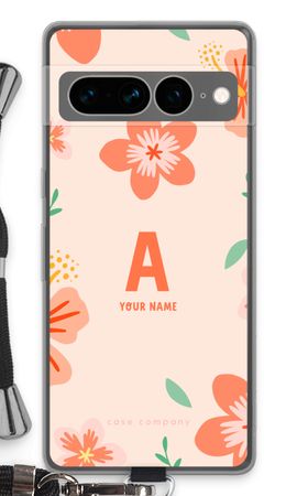 Tropical Pink Flowers Monogram