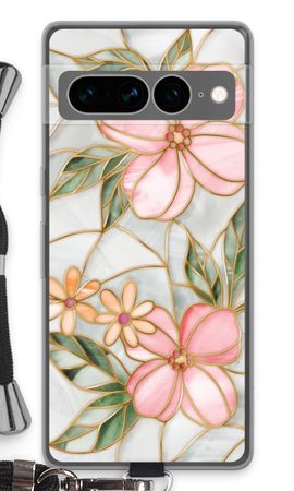 Orange stained glass flower