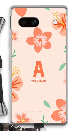 Tropical Pink Flowers Monogram