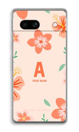 Tropical Pink Flowers Monogram