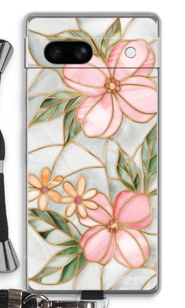 Orange stained glass flower