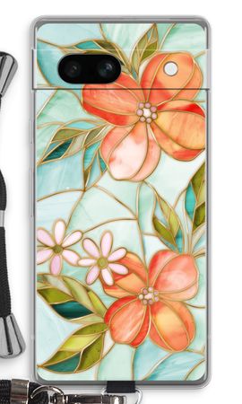 Orange stained glass flower