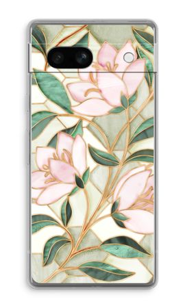 Orange stained glass flower