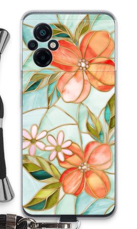 Orange stained glass flower