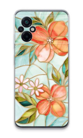 Orange stained glass flower