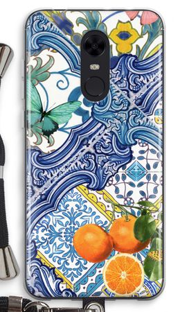 Blue tiles and oranges