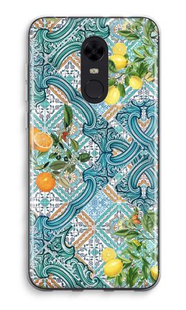 Blue tiles, lemons and oranges