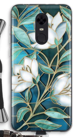 Blue stained glass flowers