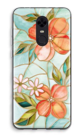 Orange stained glass flower