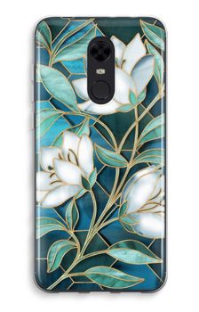 Blue stained glass flowers