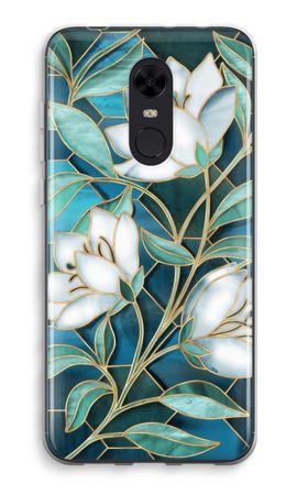 Blue stained glass flowers