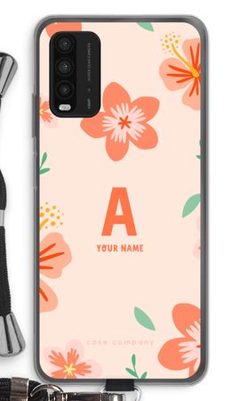 Tropical Pink Flowers Monogram