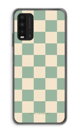 Checkered Mint, Xiaomi Redmi 9T soft hoesje