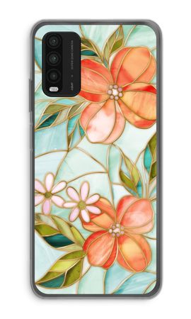 Orange stained glass flower