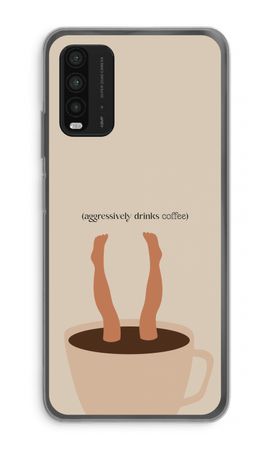 Aggressively drinks coffee