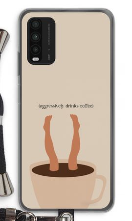 Aggressively drinks coffee