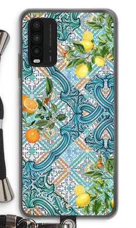 Blue tiles, lemons and oranges