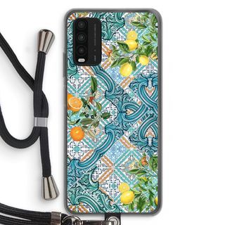 Blue tiles, lemons and oranges